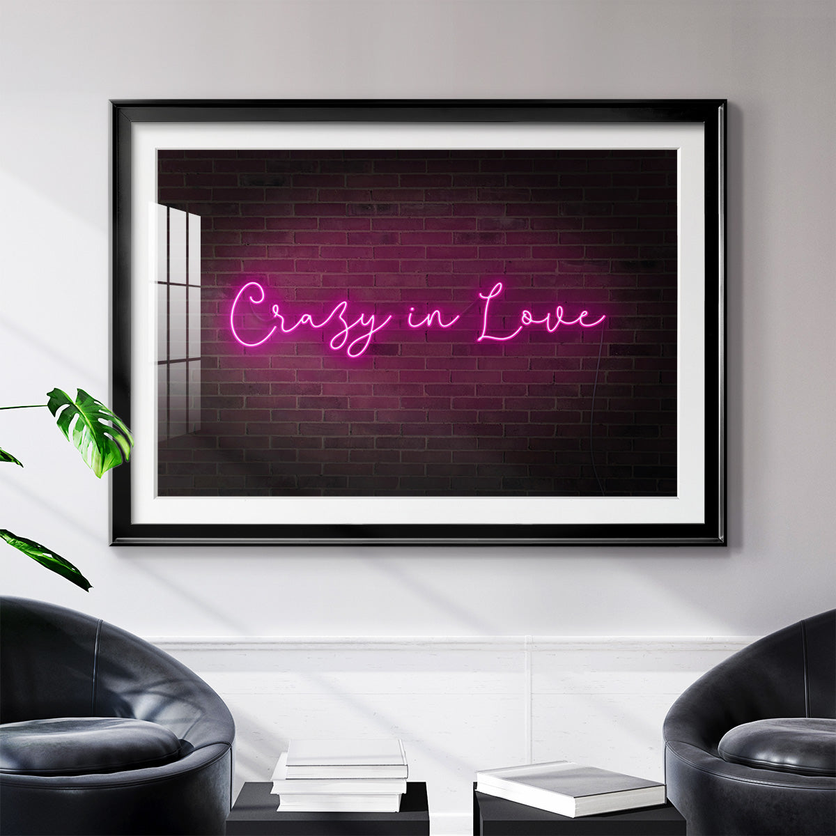 Neon Love II - Modern Framed Art Print