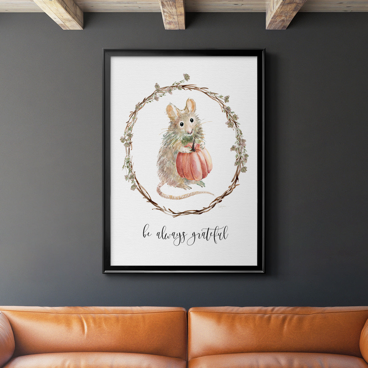 Harvest Home Mouse - Modern Framed Canvas Print