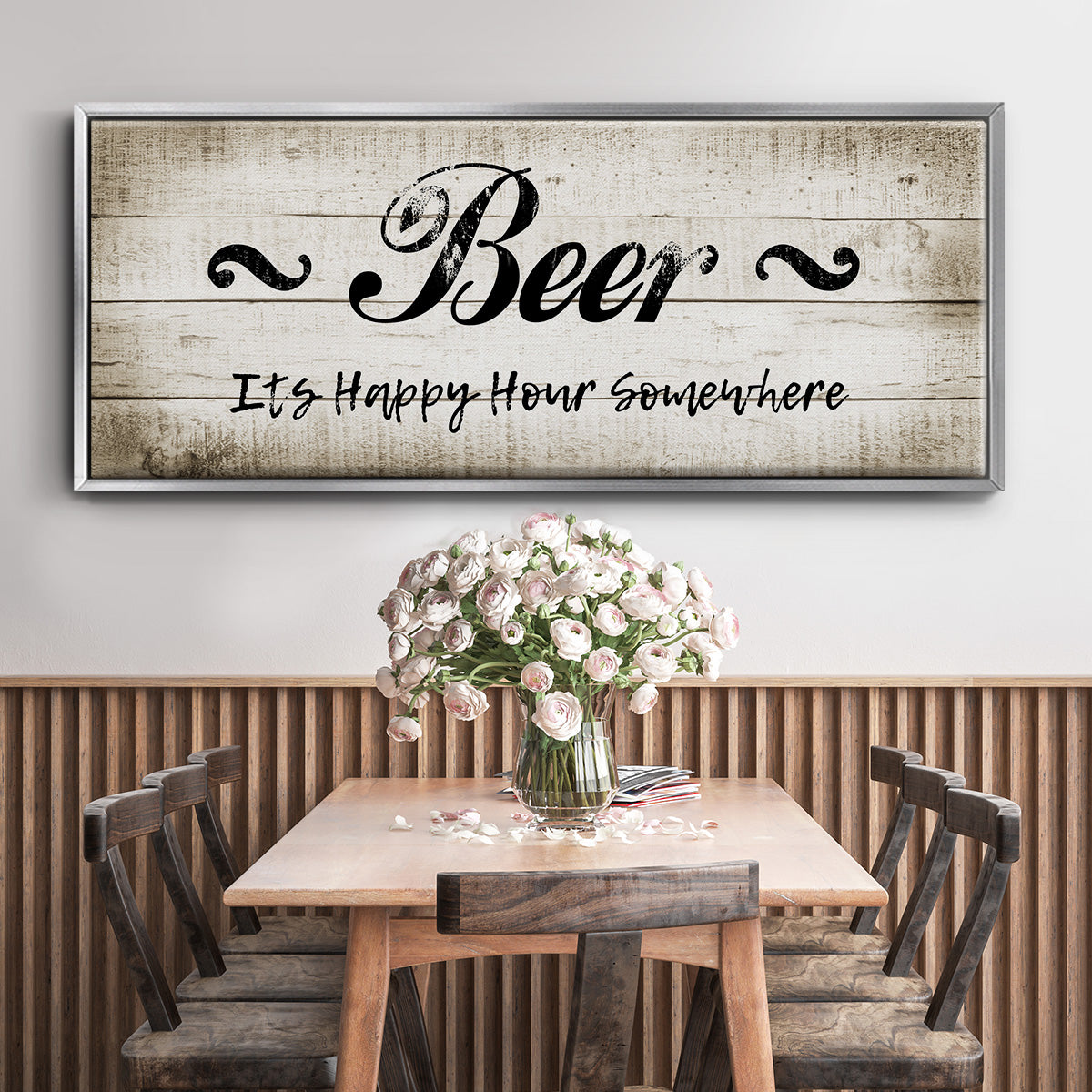 Beer Happy Hour - Floater Framed Canvas Print