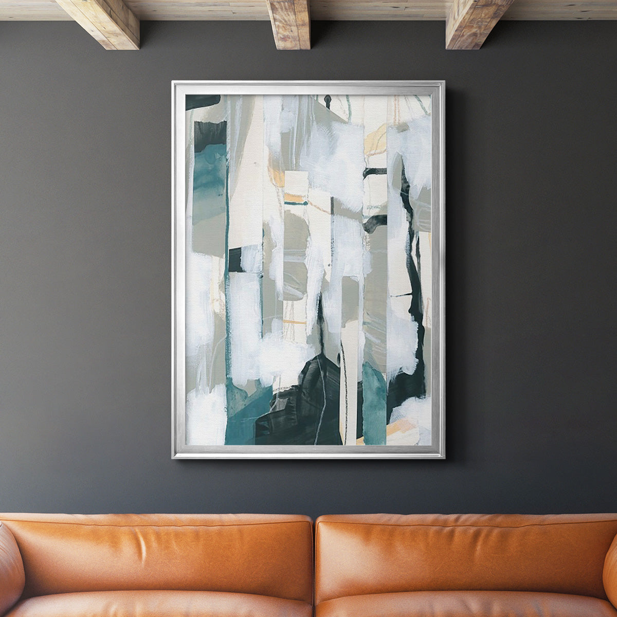 Sea Cavern Strata I - Modern Framed Canvas Print