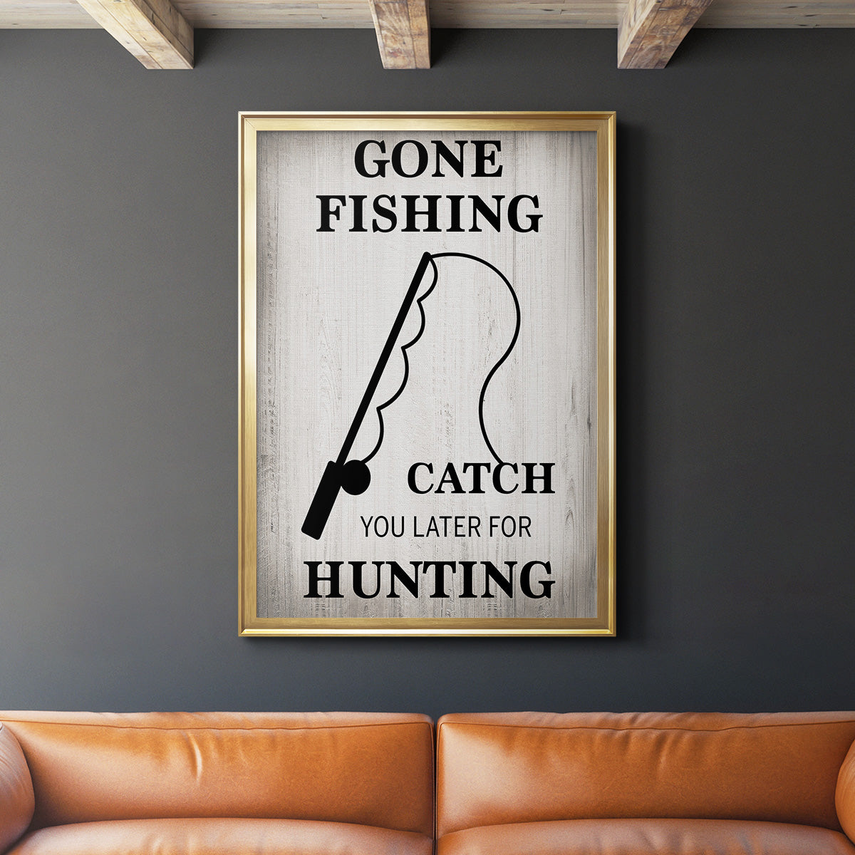 Gone Fishing - Modern Framed Canvas Print