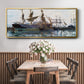 Ships in Harbor, 1873 - Floater Framed Canvas Print