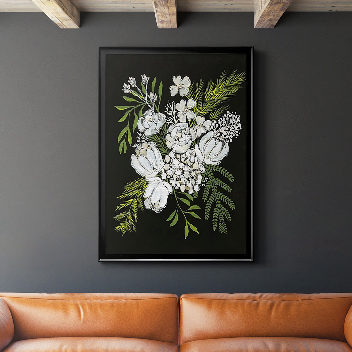 Alabaster Bouquet II - Modern Framed Canvas Print