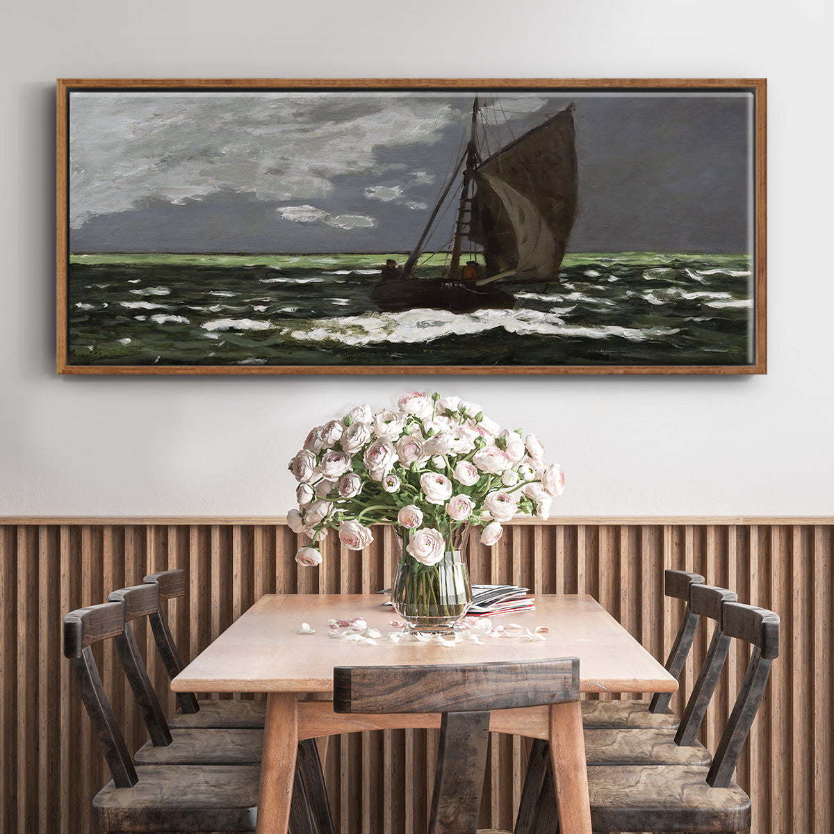 Stormy Seascape, 1867 - Floater Framed Canvas Print