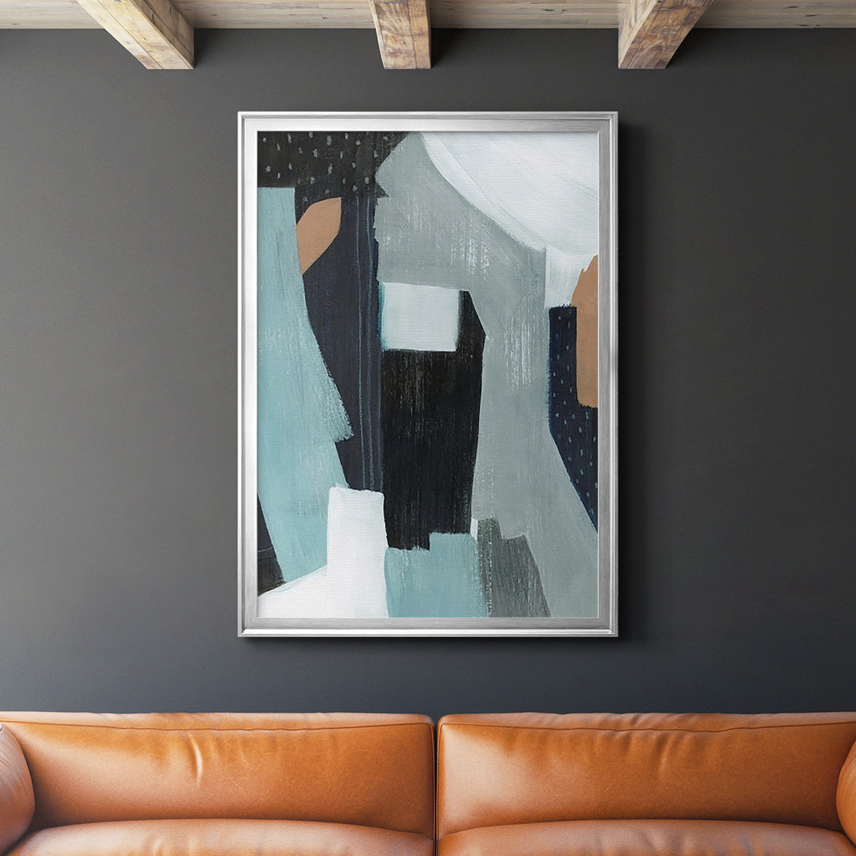 Tangerine Lagoon I - Modern Framed Canvas Print