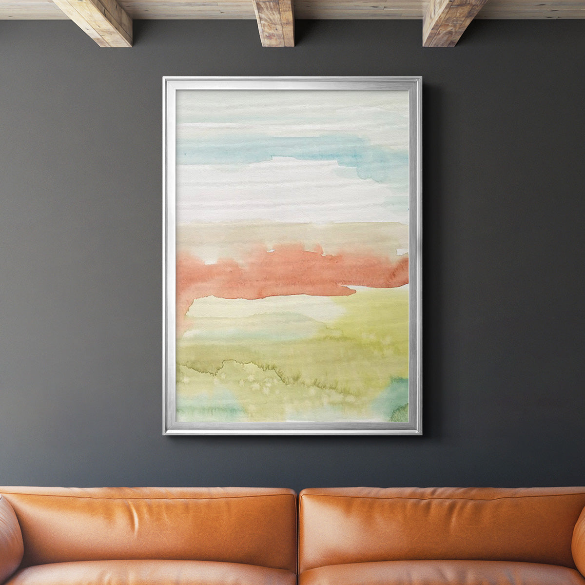Blushing Sunrise II - Modern Framed Canvas Print