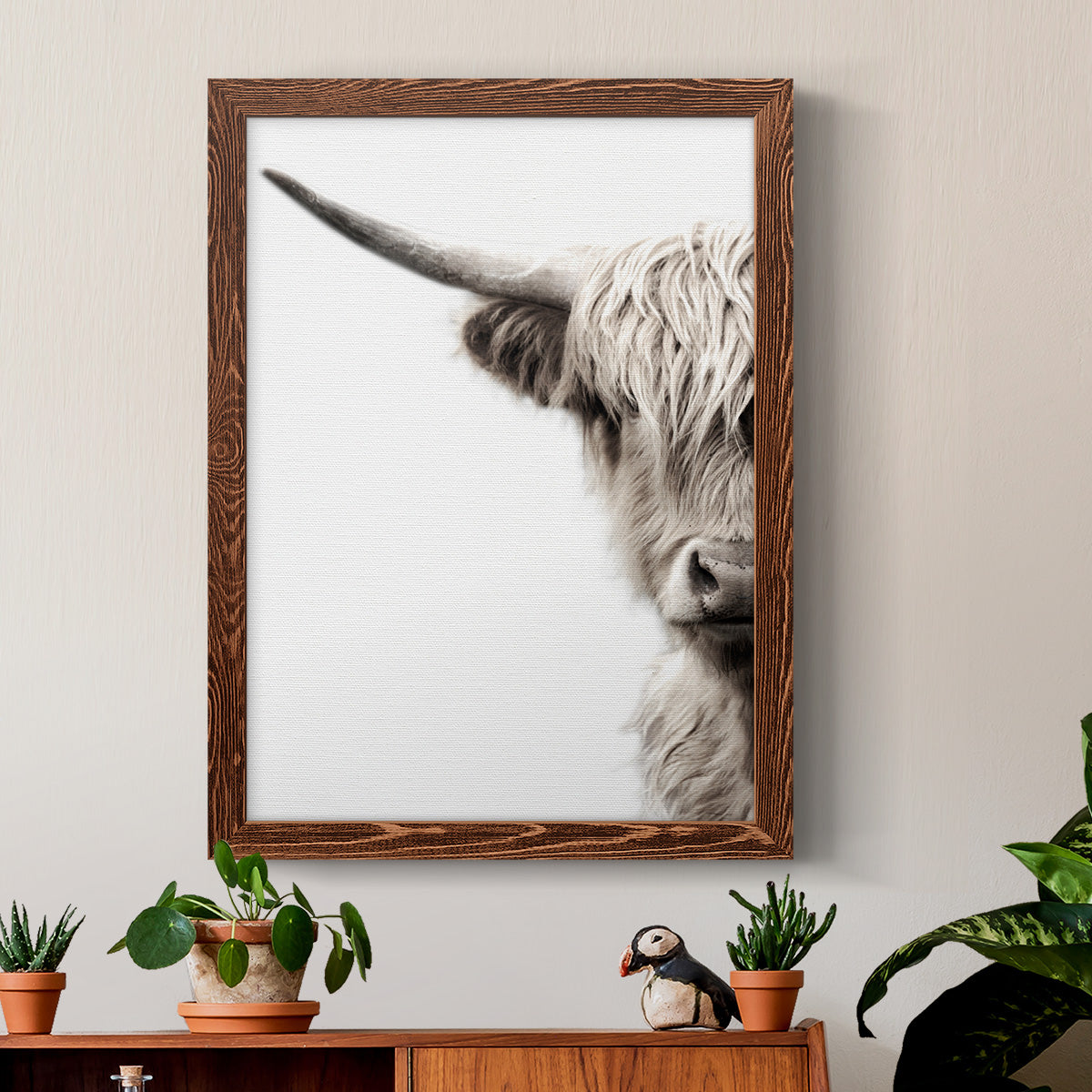 Highland Cattle - Premium Canvas Framed in Barnwood - Ready to Hang