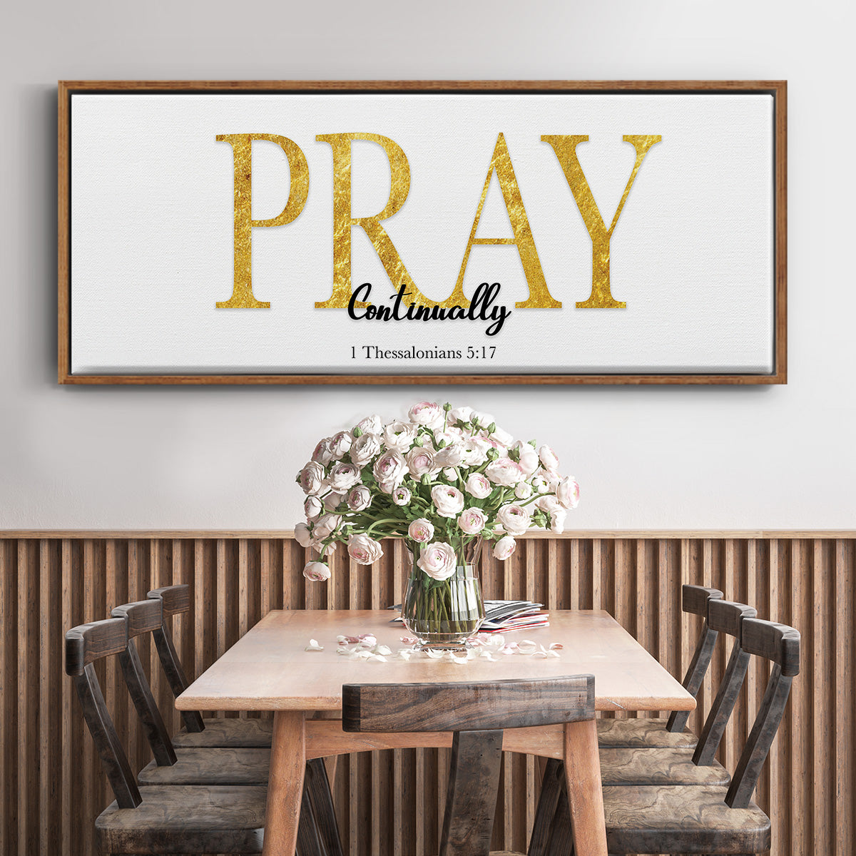 Pray Continually - Floater Framed Canvas Print