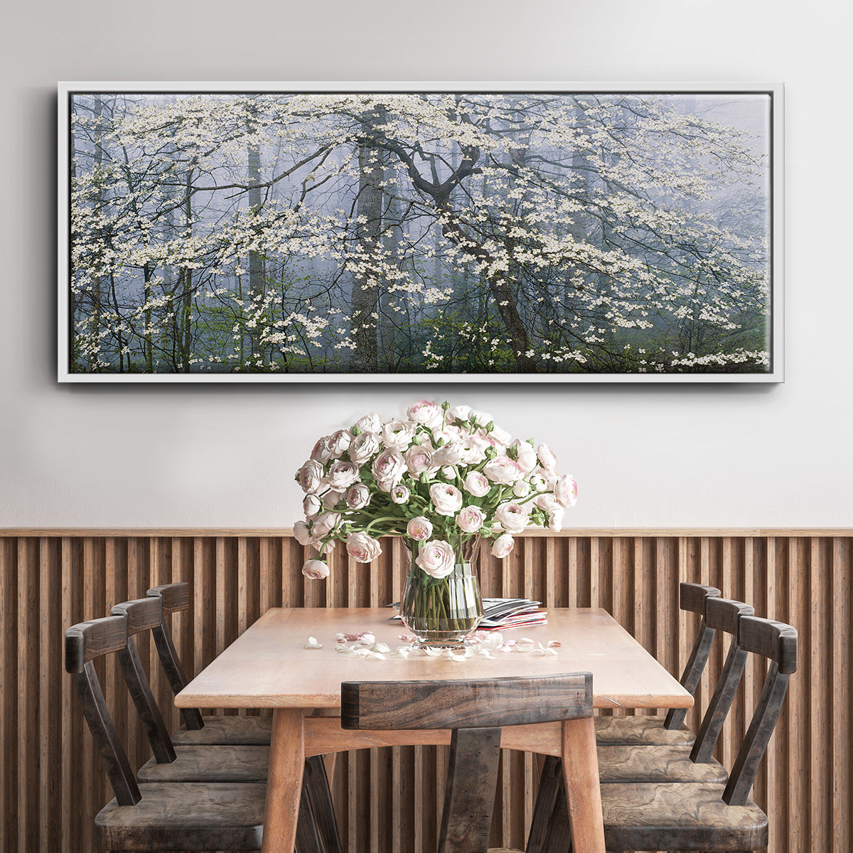 Dogwood Canopy - Floater Framed Canvas Print