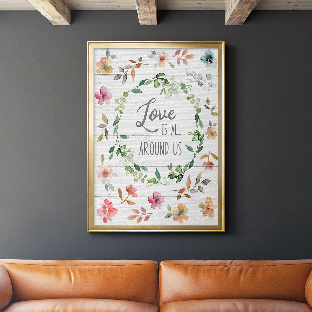 Love is All Around Us - Modern Framed Canvas Print