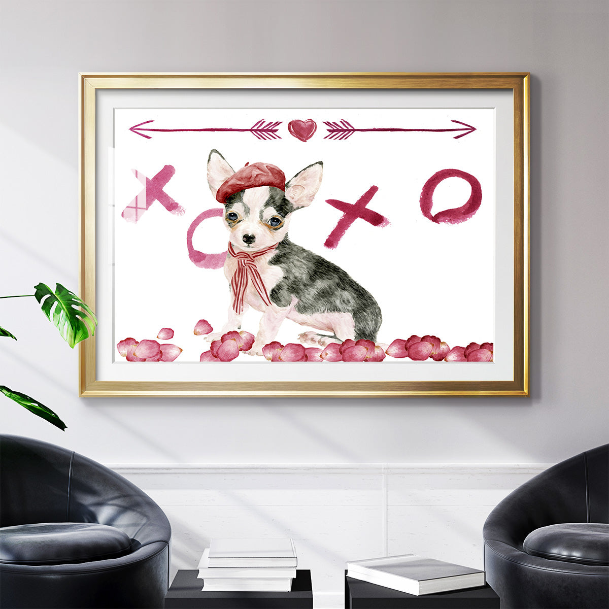 Puppy Valentine Collection A - Modern Framed Art Print