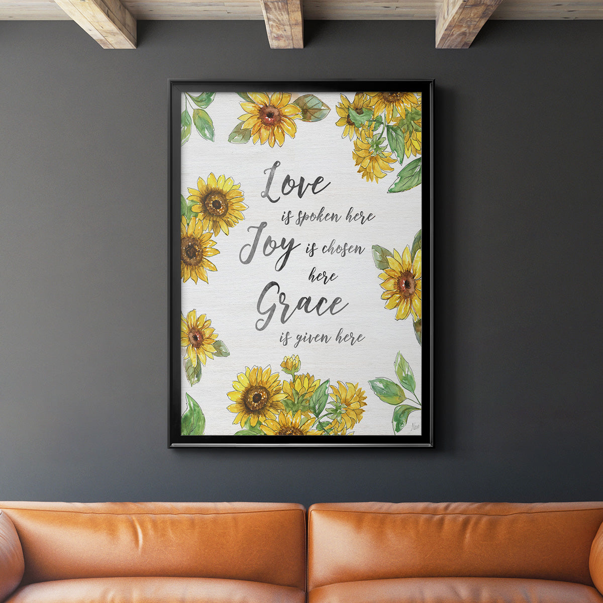 Grace Given Here - Modern Framed Canvas Print