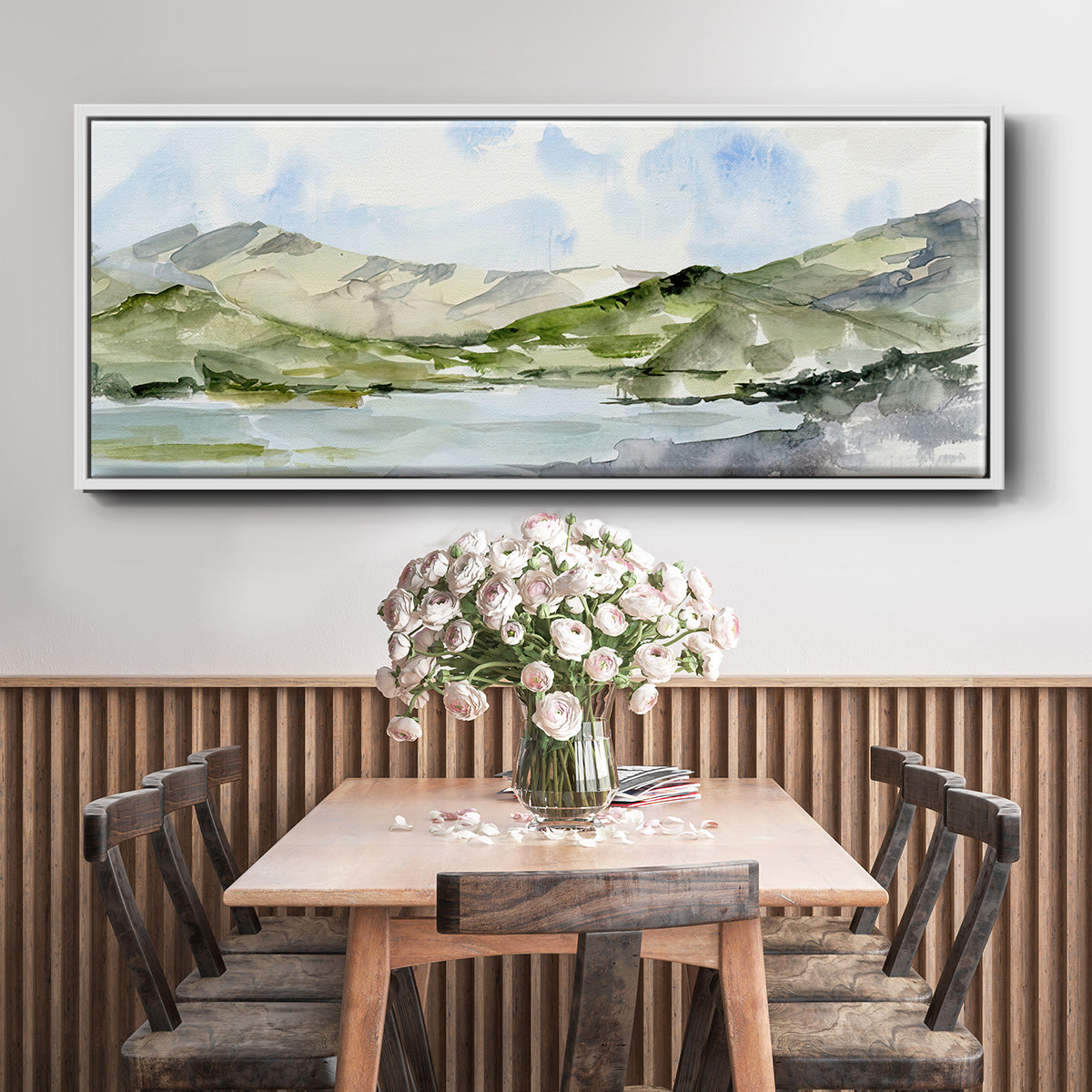 Serene Mountains I - Floater Framed Canvas Print