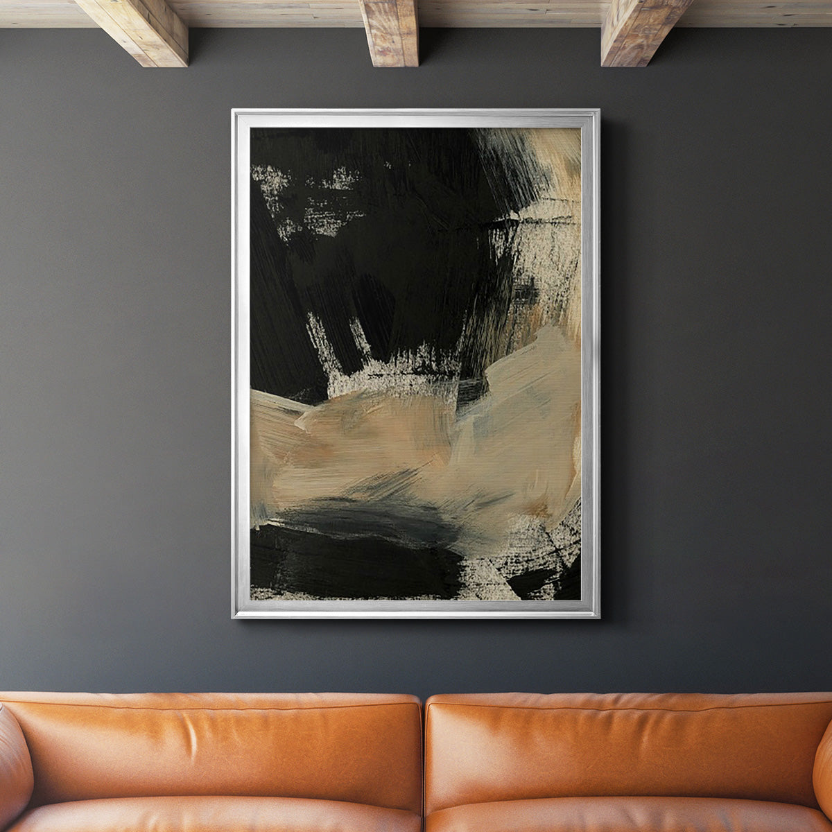Baked Paintstrokes VI - Modern Framed Canvas Print