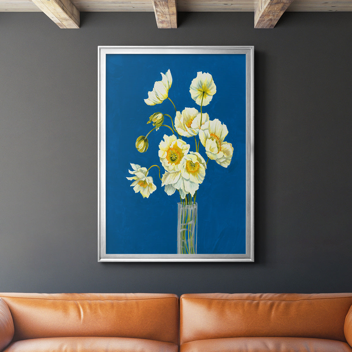 Ice Poppies - Modern Framed Canvas Print