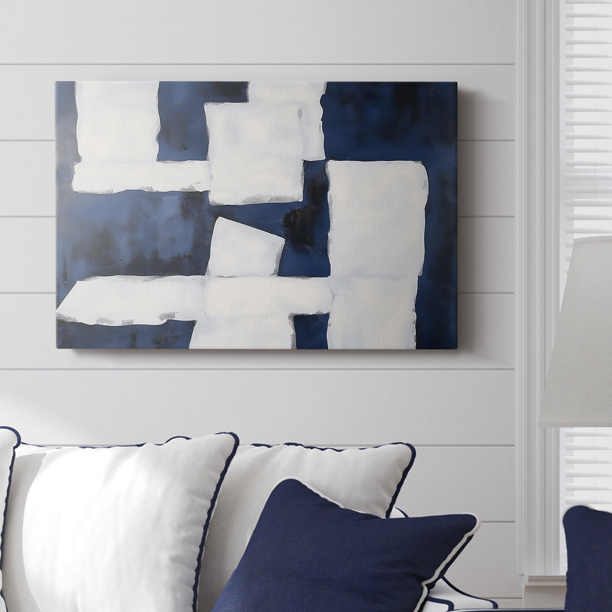 Blue and White Abstract XCV - Canvas Art Print