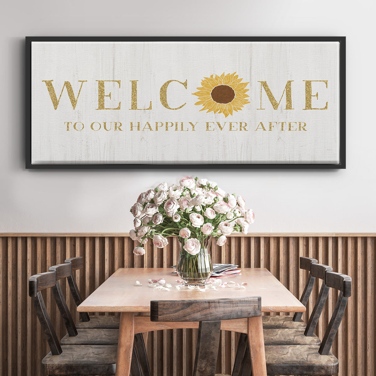 Welcome Happily Ever After - Floater Framed Canvas Print