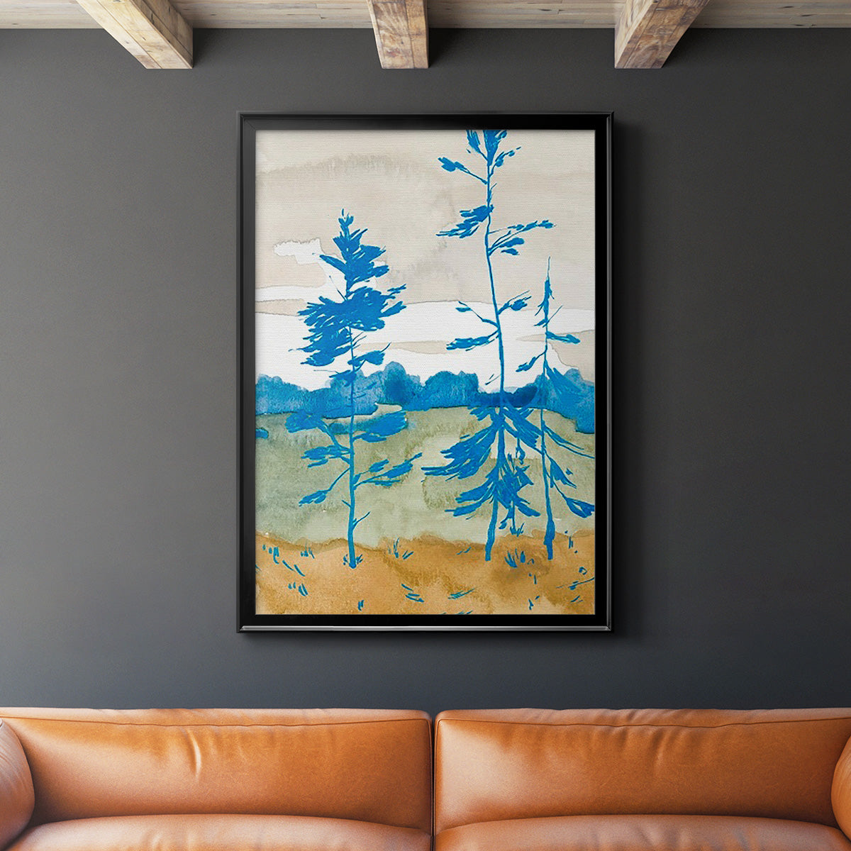 Cerulean Spruce II - Modern Framed Canvas Print