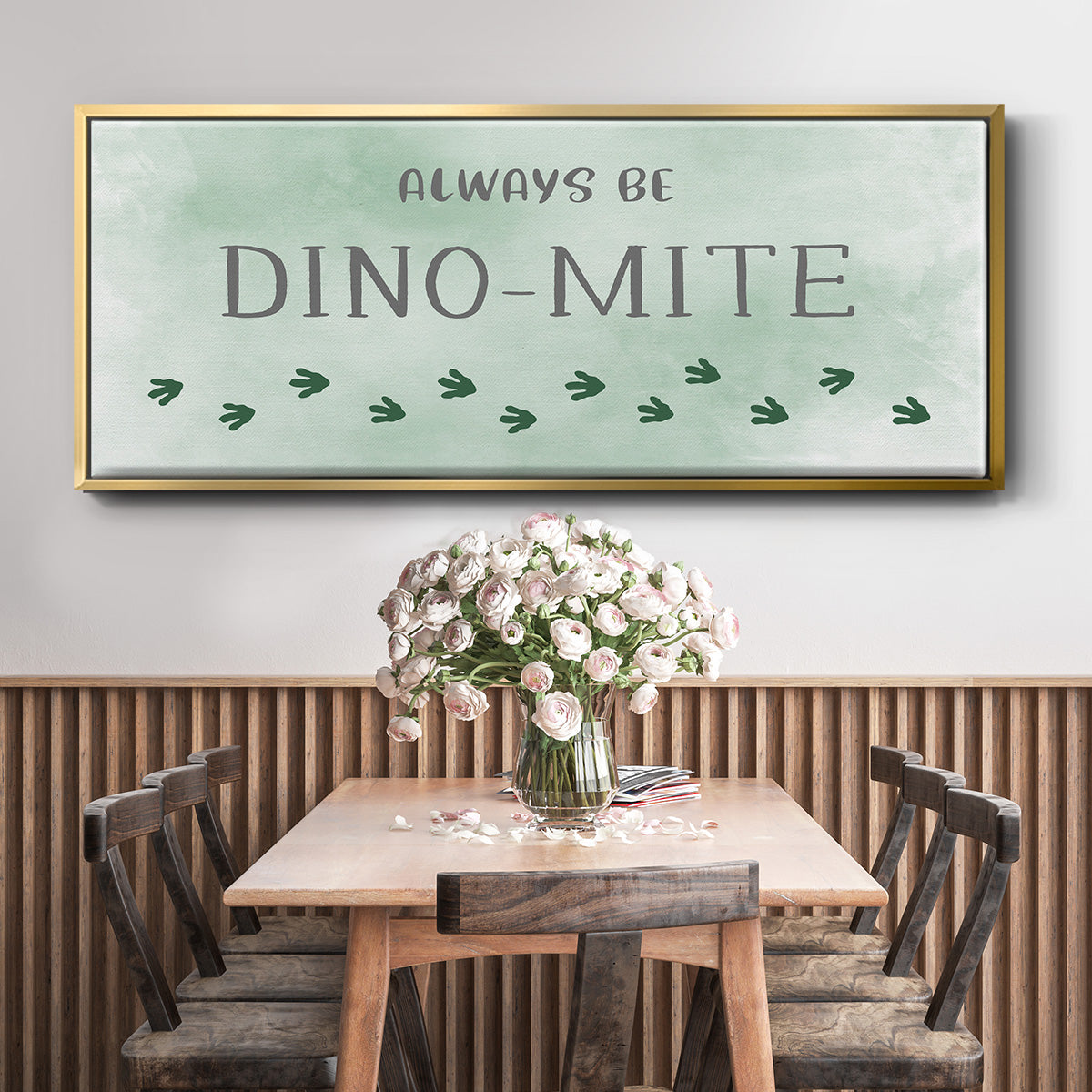 Dinomite - Floater Framed Canvas Print