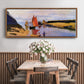 Breakwater at Trouville, Low Tide, 1870 - Floater Framed Canvas Print