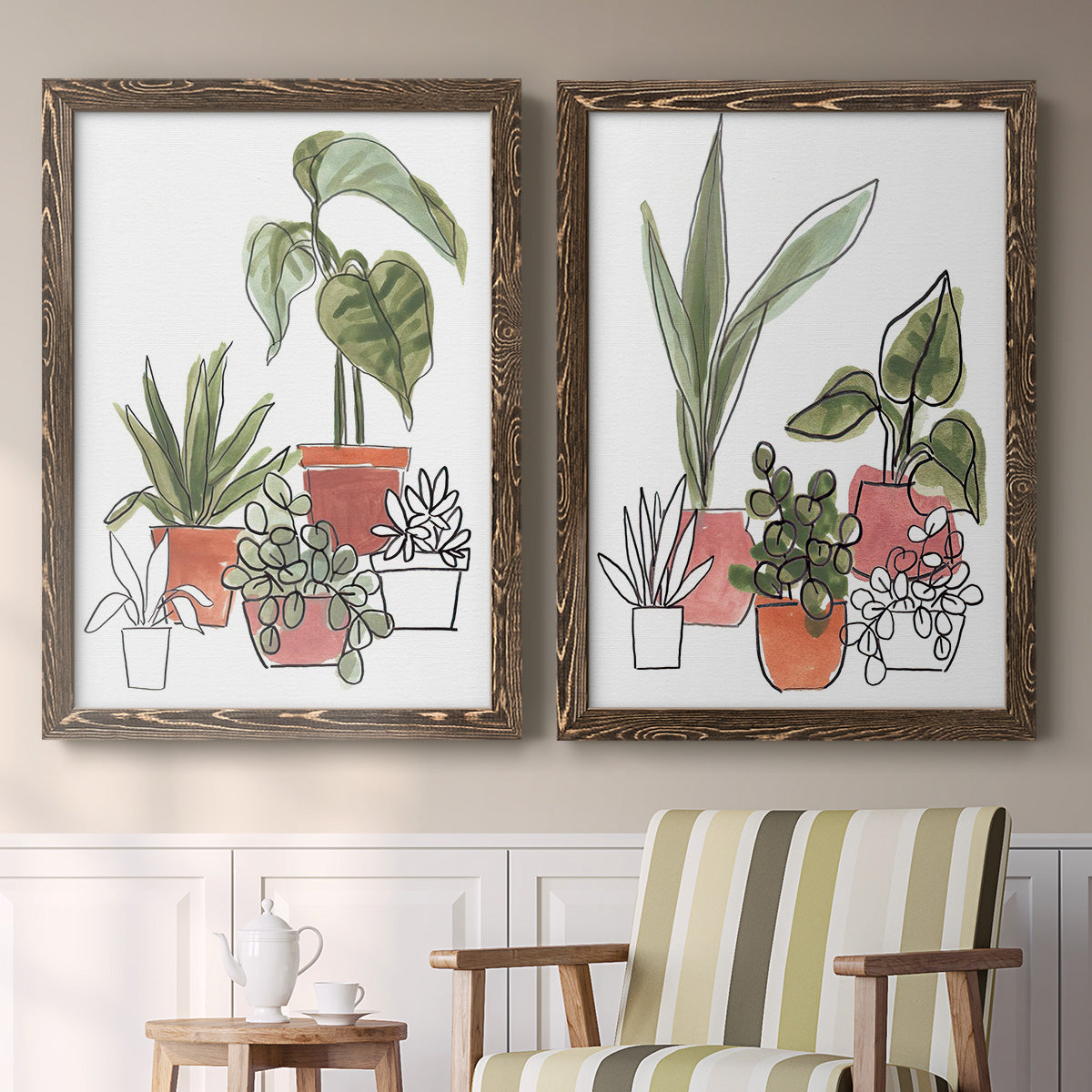 Home Grown I - Premium Framed Canvas 2 Piece Set - Ready to Hang