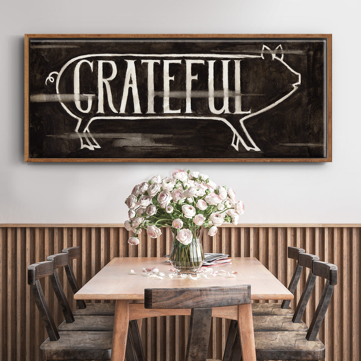 Grateful Pig - Floater Framed Canvas Print