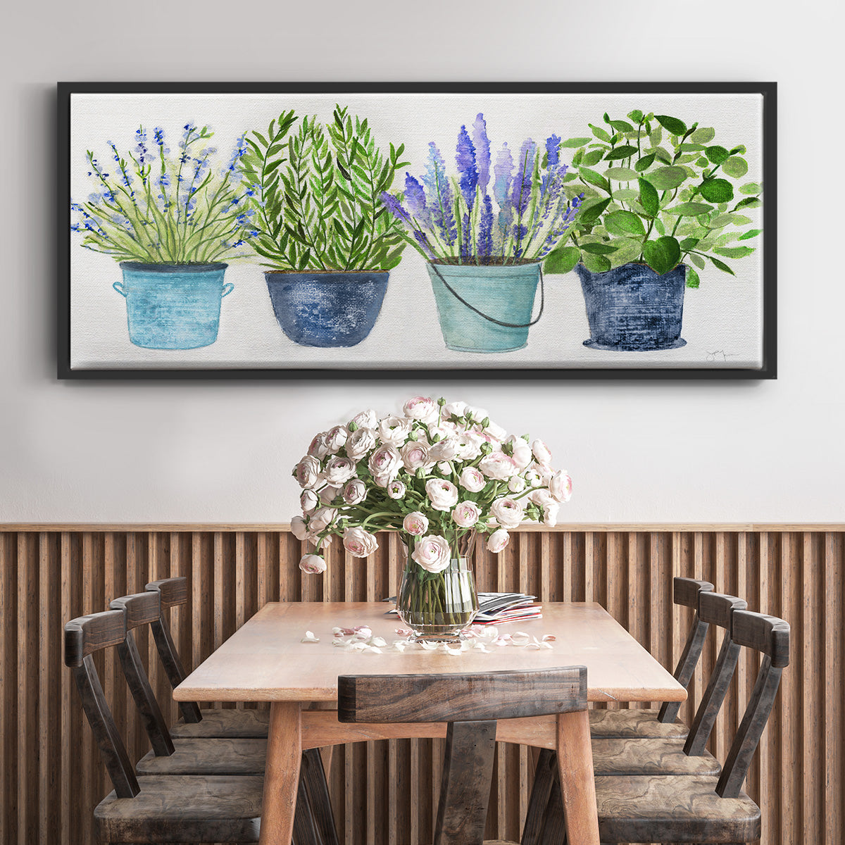 Fresh Herb Collection - Floater Framed Canvas Print