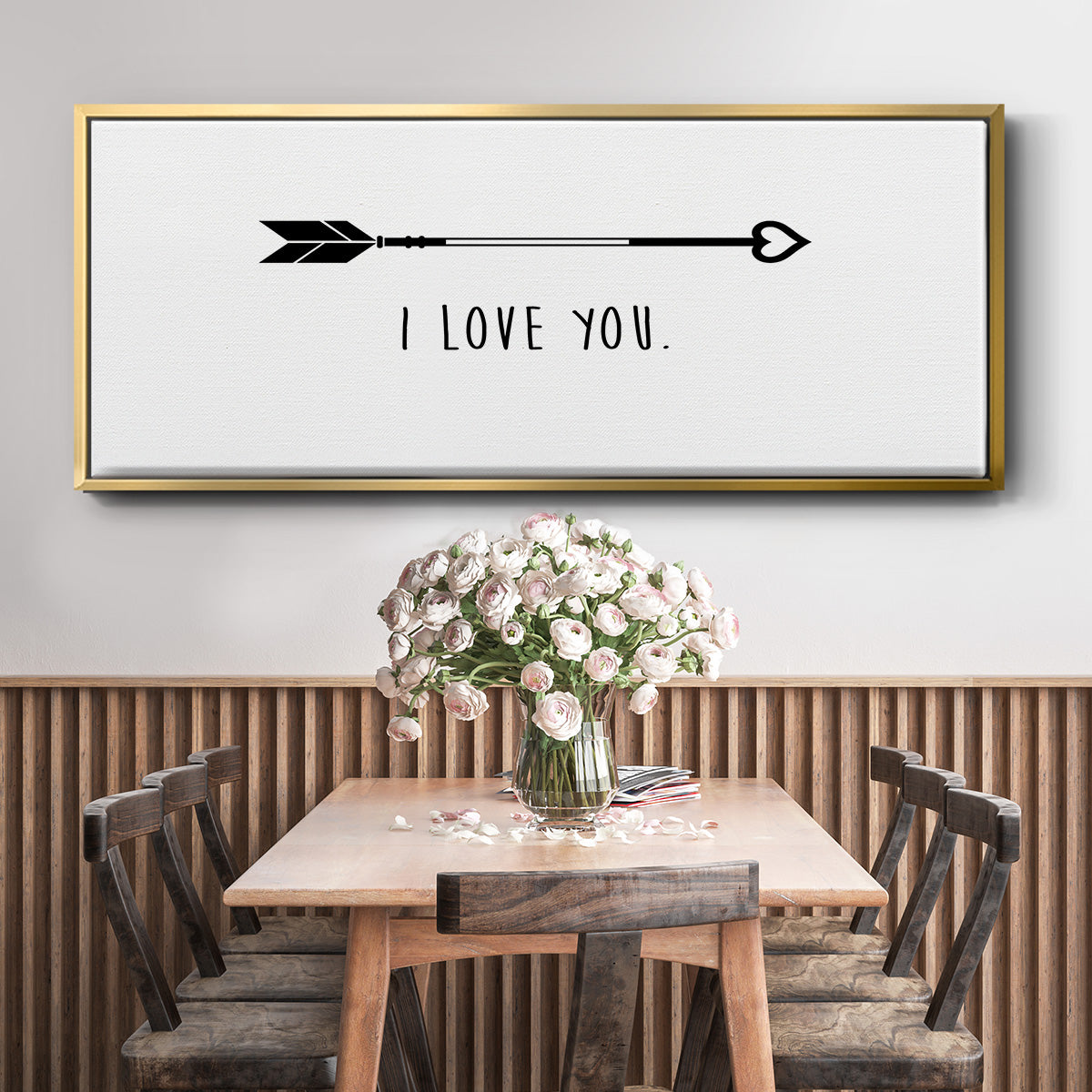 Love Arrow I - Floater Framed Canvas Print