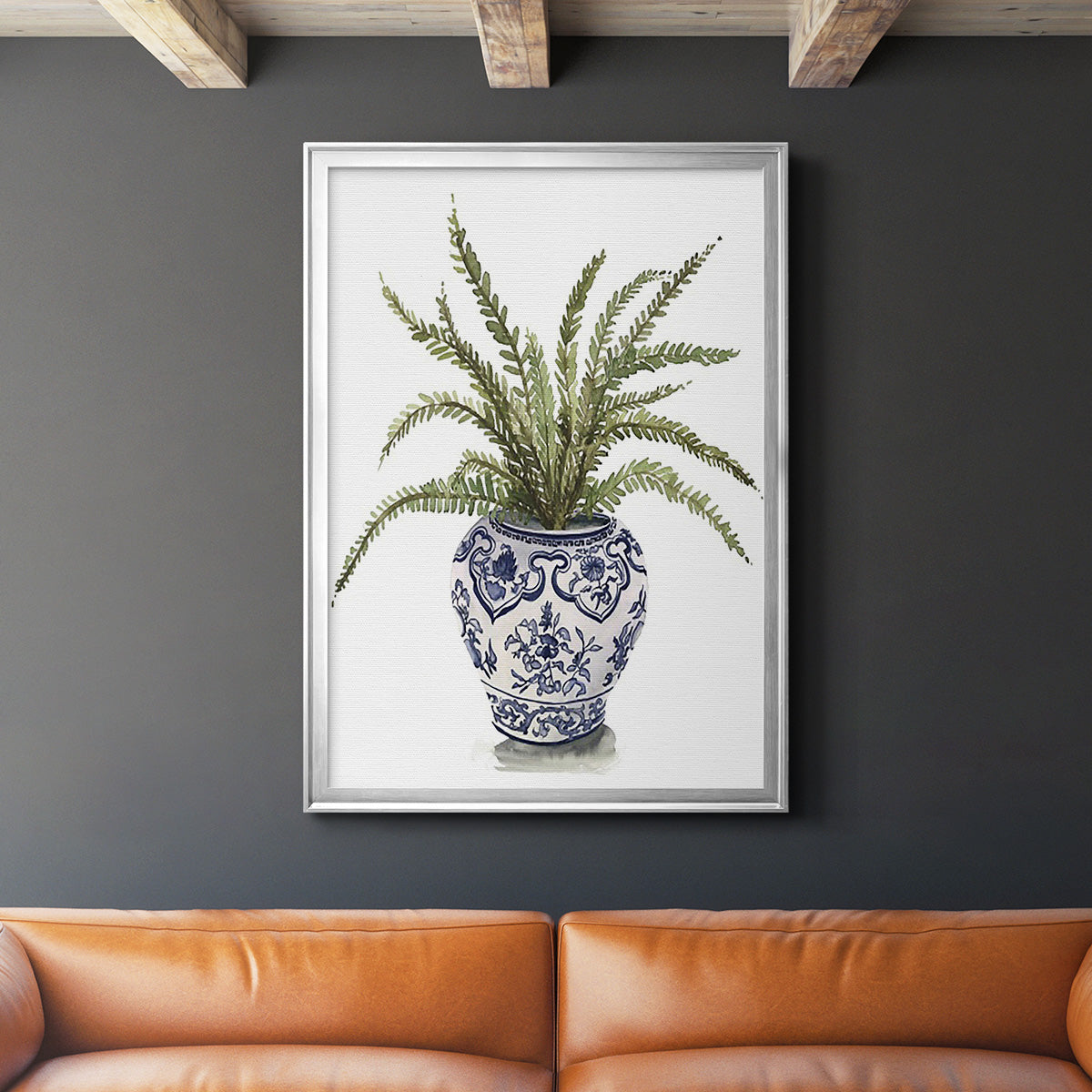 Fern House I - Modern Framed Canvas Print