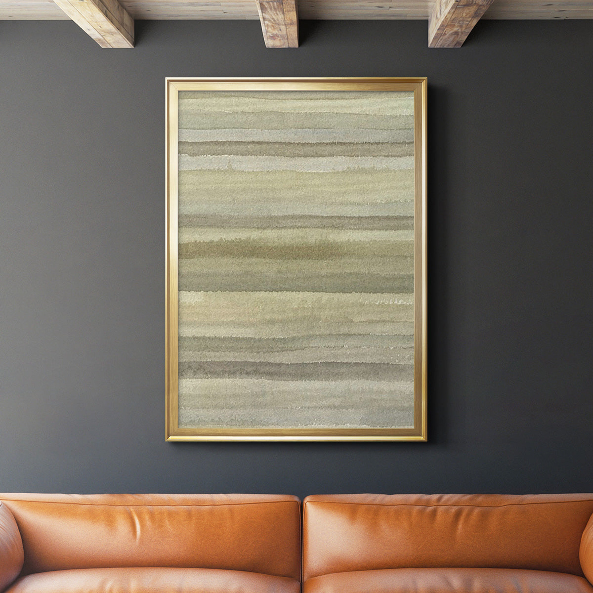 Lines in Neutral I - Modern Framed Canvas Print