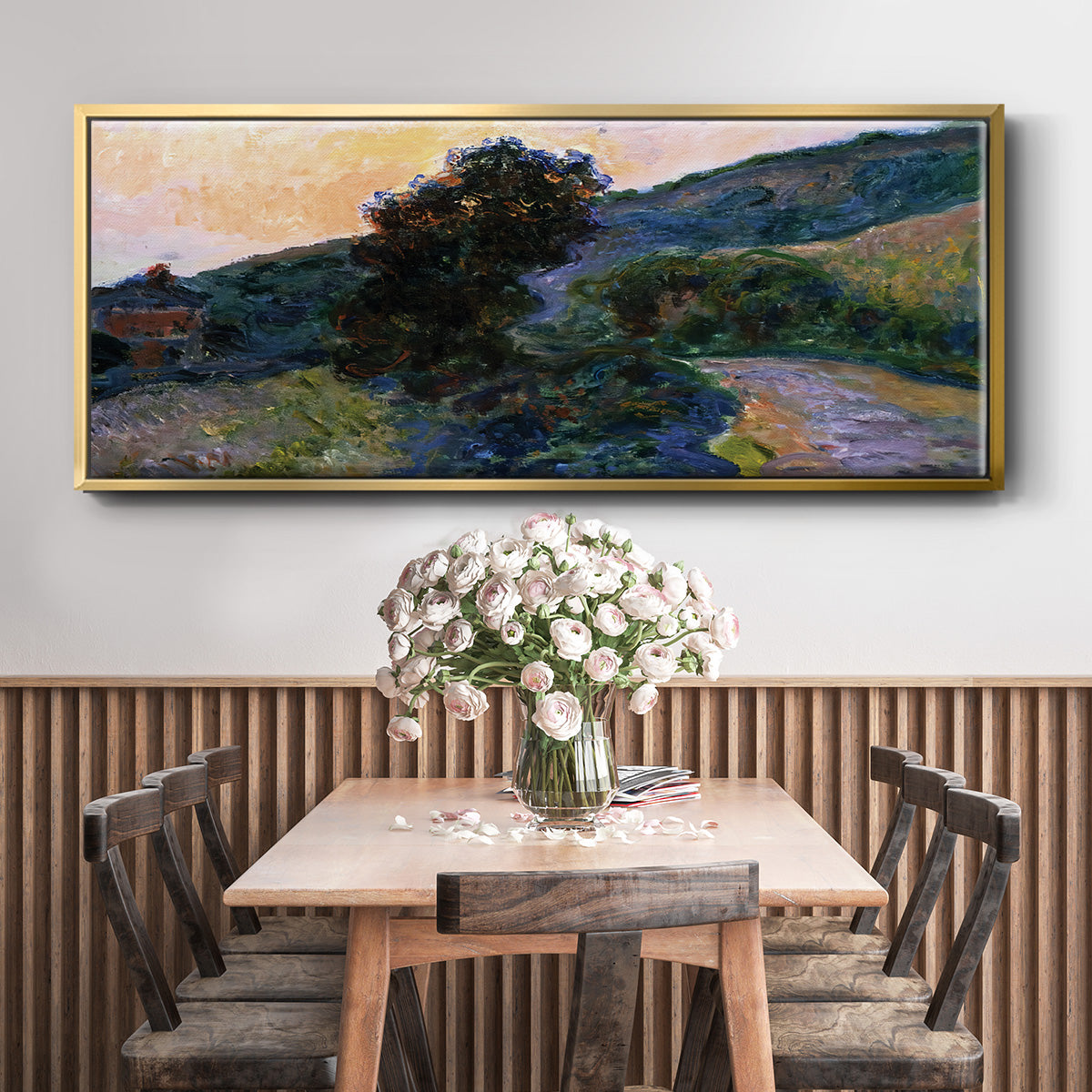 Sunset at Giverny, 1886 - Floater Framed Canvas Print