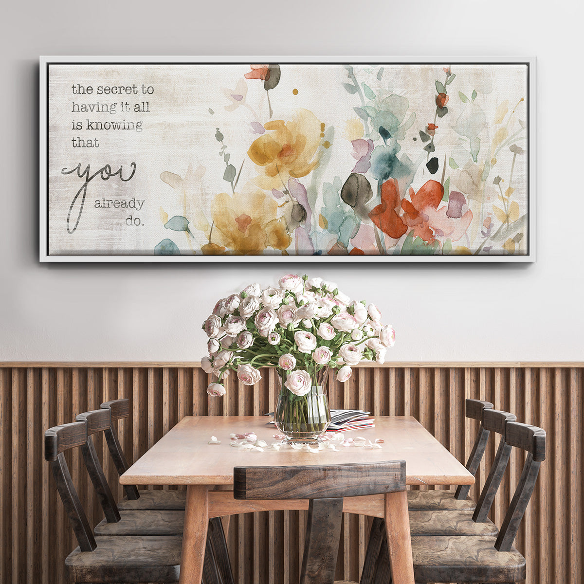 Full Bloom Verse - Floater Framed Canvas Print