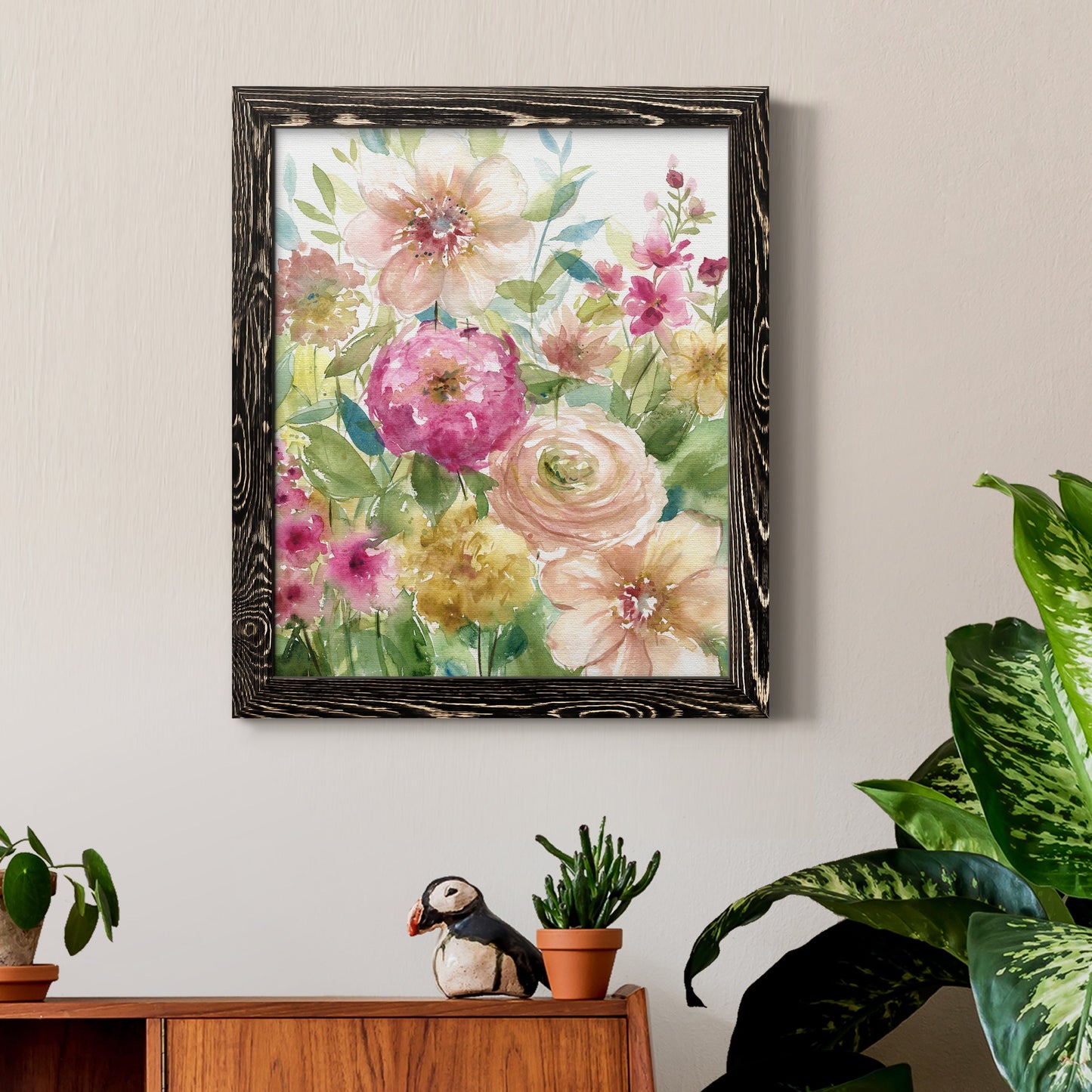 Jardin de Fleurs - Premium Canvas Framed in Barnwood - Ready to Hang