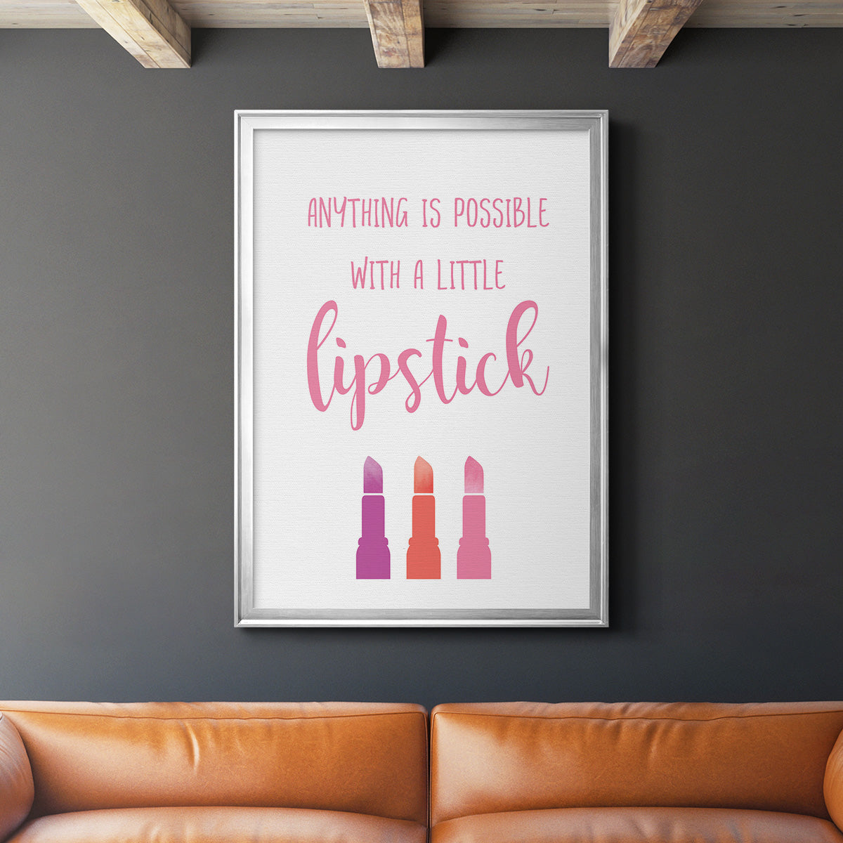 Little Lipstick - Modern Framed Canvas Print