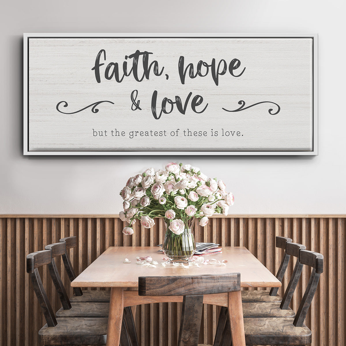 Greatest is Love - Floater Framed Canvas Print