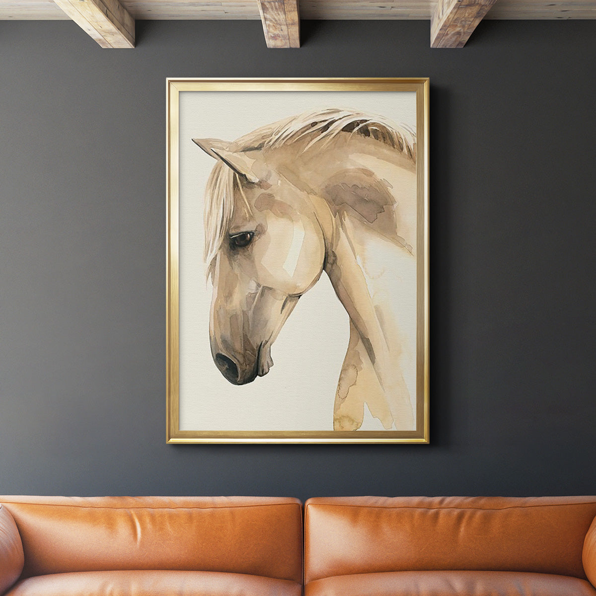 Golden Palomino II - Modern Framed Canvas Print