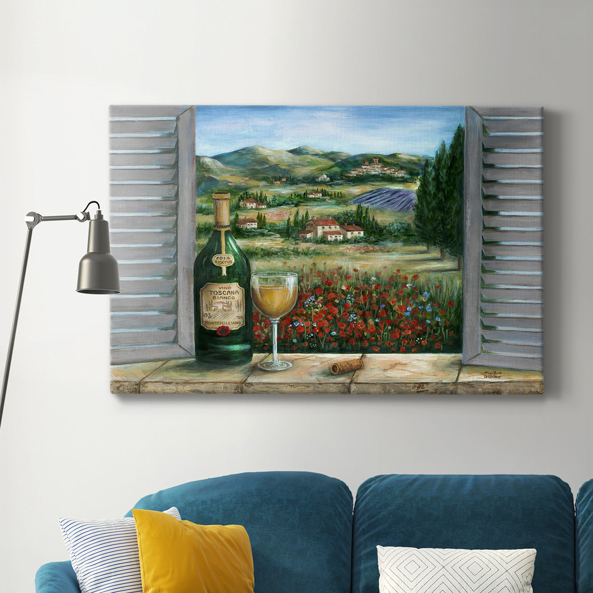 Tuscan White and Poppies Premium Gallery Wrapped Canvas - Ready to Hang