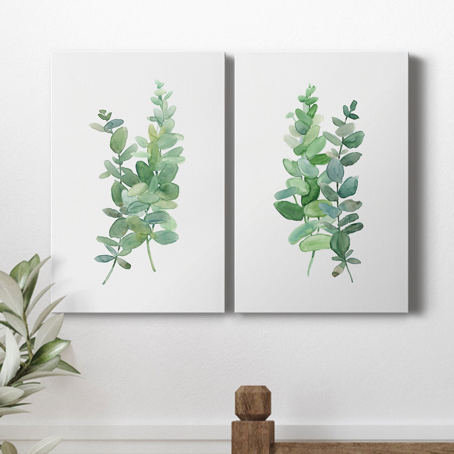 Eucalyptus I Premium Gallery Wrapped Canvas - Ready to Hang - Set of 2 - 8 x 12 Each