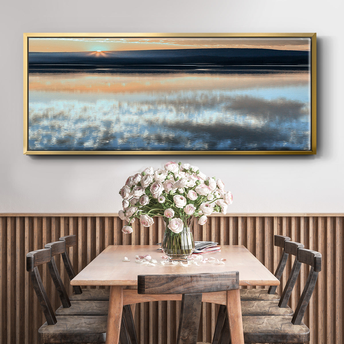 Serene Sunrise - Floater Framed Canvas Print