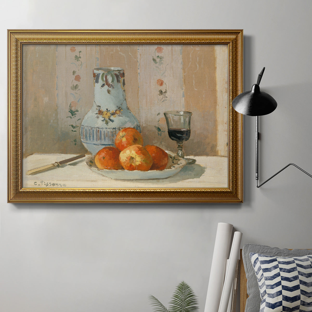 Still Life with Apples and Pitcher Premium Framed Canvas- Ready to Hang