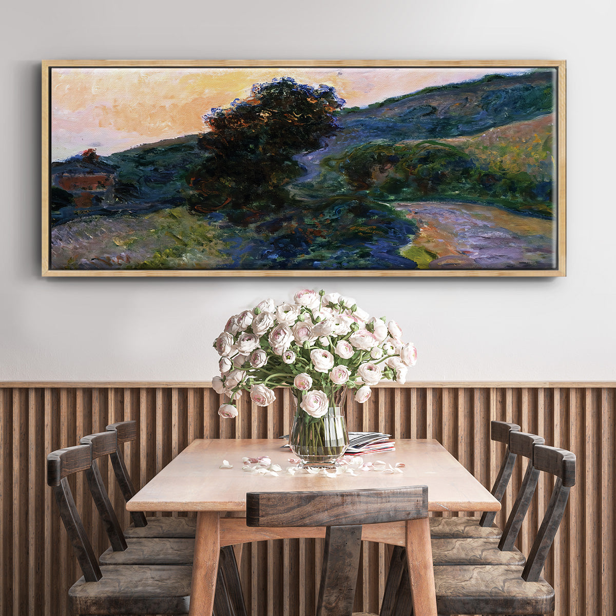Sunset at Giverny, 1886 - Floater Framed Canvas Print