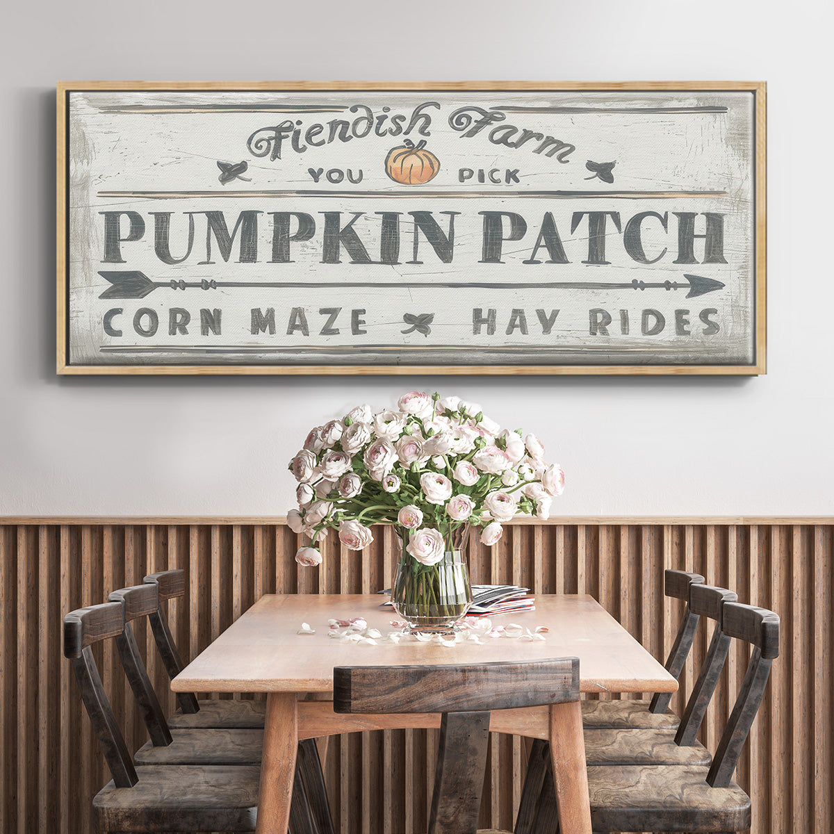 Pumpkin Patch II - Floater Framed Canvas Print