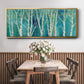 Birch on Blue - Floater Framed Canvas Print