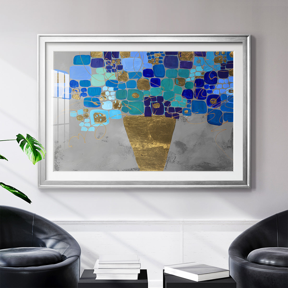 Blue Love - Modern Framed Art Print