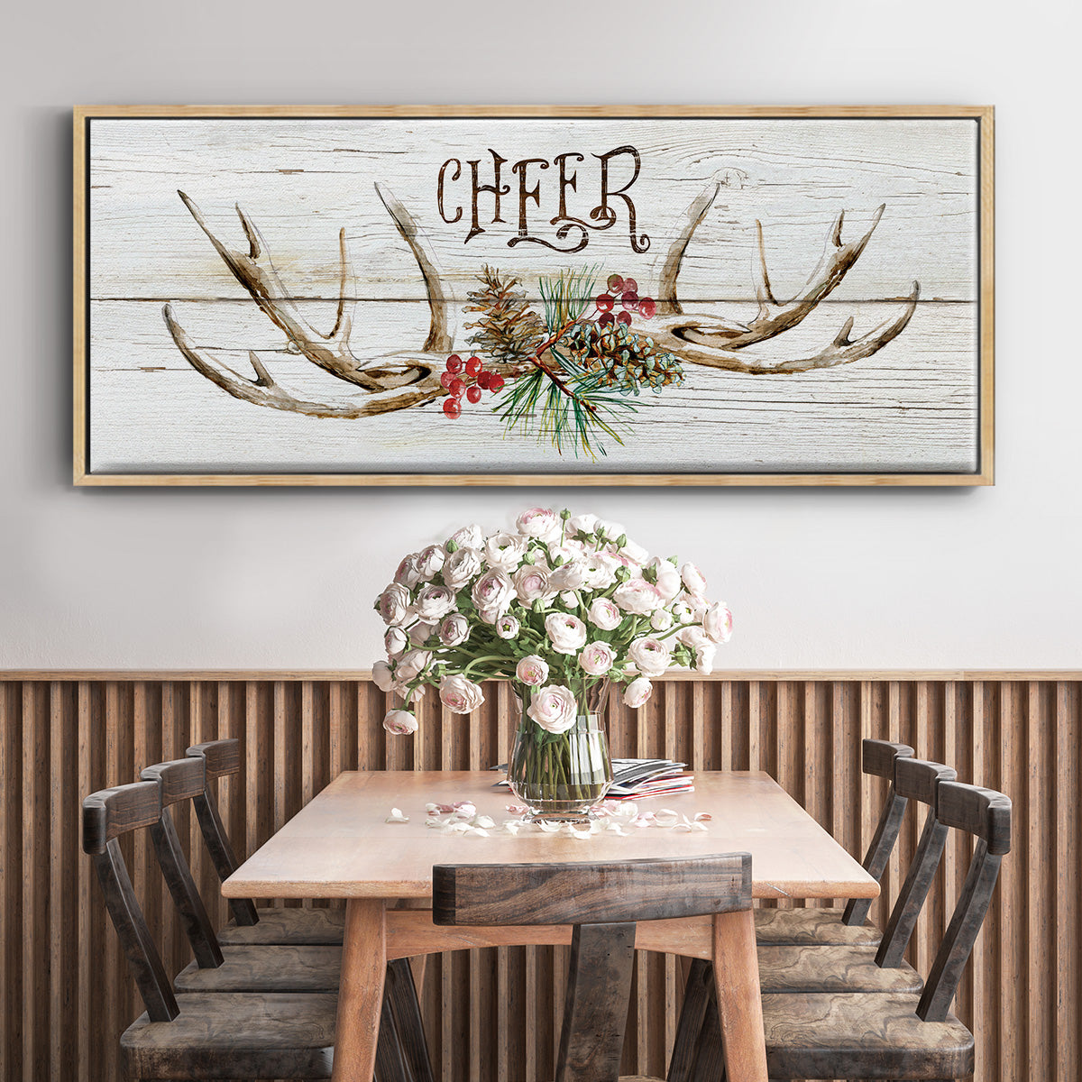 Rustic Cheer - Floater Framed Canvas Print
