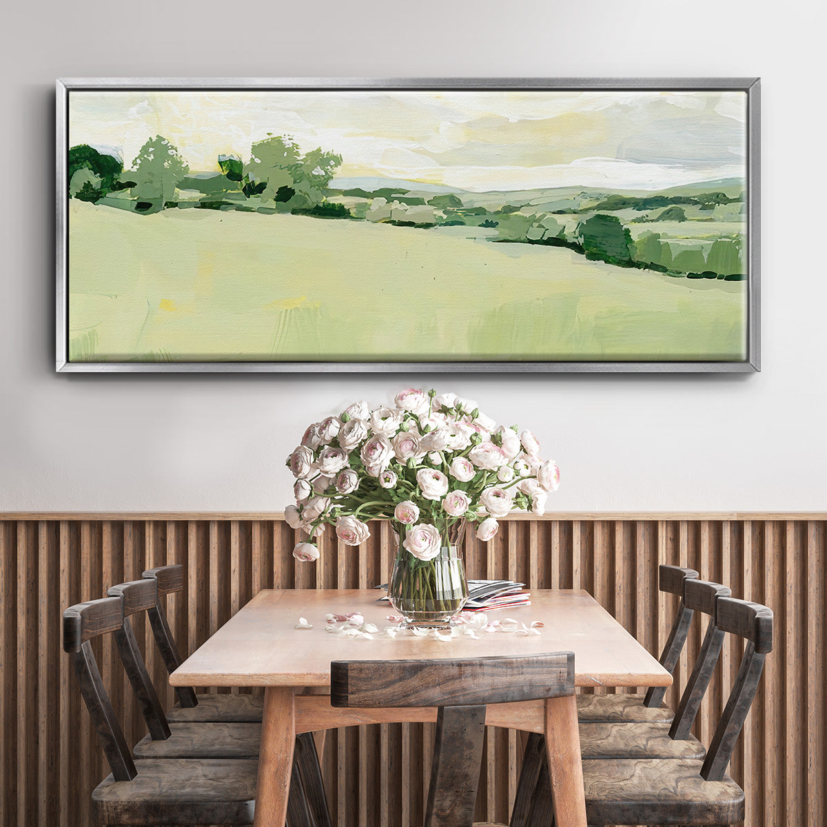 Pearly Pasture I - Floater Framed Canvas Print
