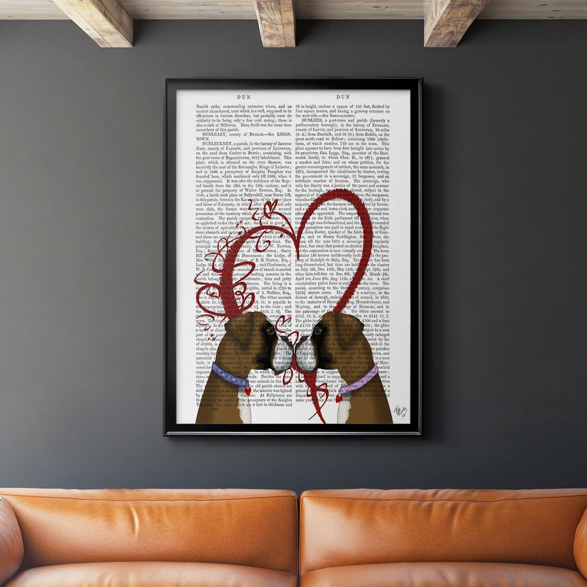 Boxer Love - Modern Framed Canvas Print