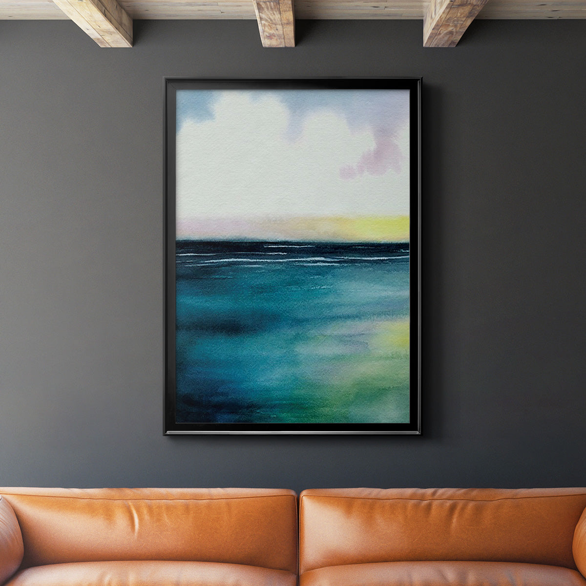 Sherbet Sunset Diptych I - Modern Framed Canvas Print