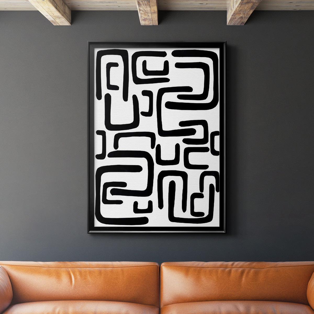 Shuffle II - Modern Framed Canvas Print