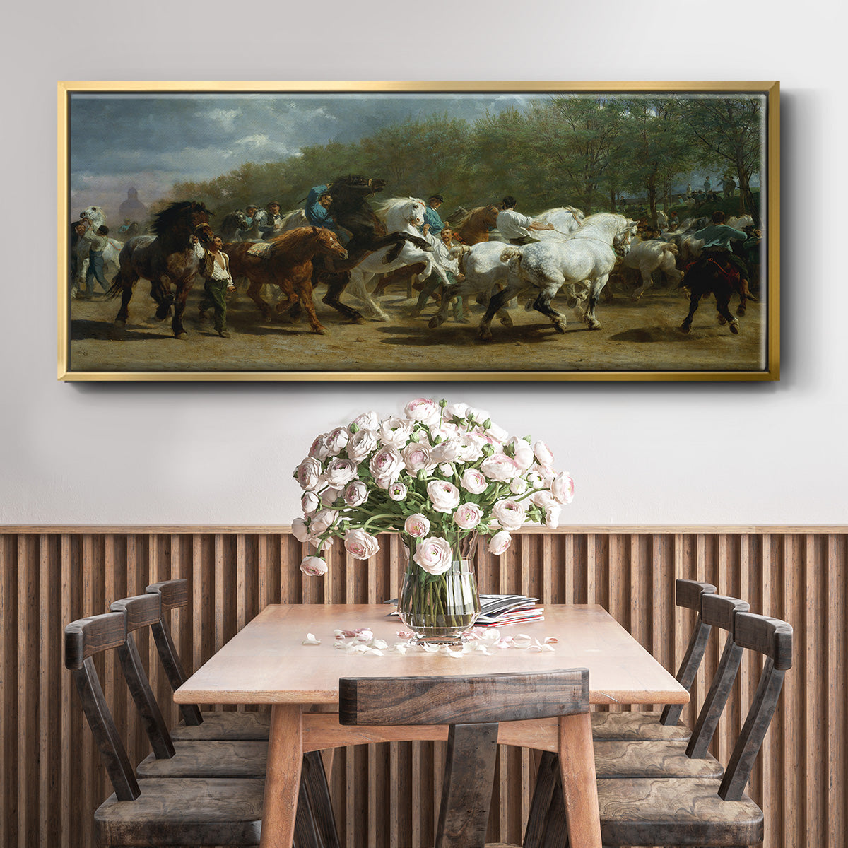 The Horse Fair - Floater Framed Canvas Print